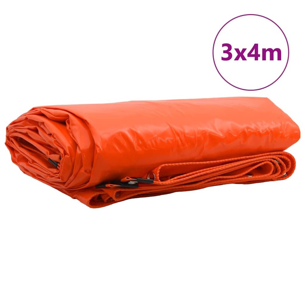 vidaXL Τέντα 650g / m² Πορτοκαλί 3 x 4 m Καμβάς με επικάλυψη PVC