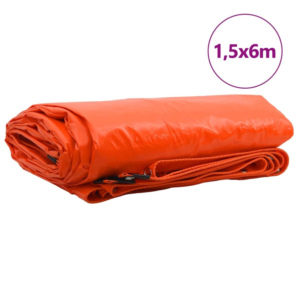 vidaXL Τέντα 650g / m² Πορτοκαλί 1,5 x 6 m Καμβάς με επικάλυψη PVC