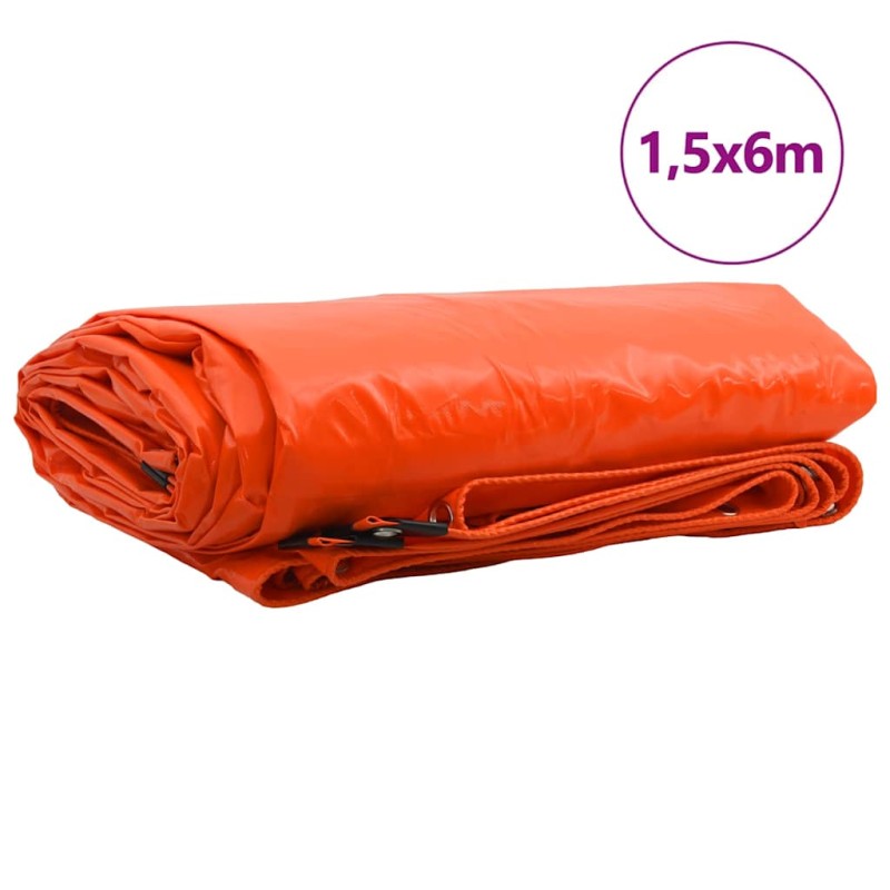 vidaXL Τέντα 650g / m² Πορτοκαλί 1,5 x 6 m Καμβάς με επικάλυψη PVC