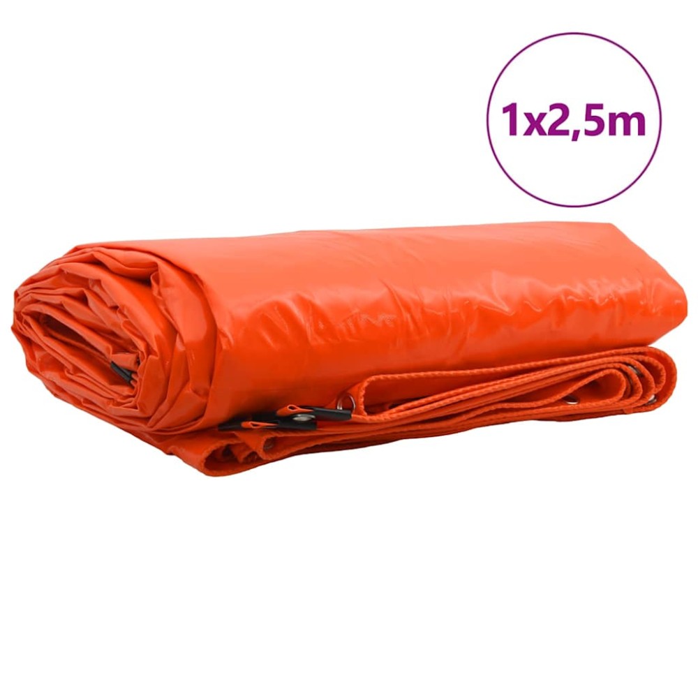 vidaXL Τέντα 650g / m² Πορτοκαλί 1 x 2,5 m Καμβάς με επικάλυψη PVC