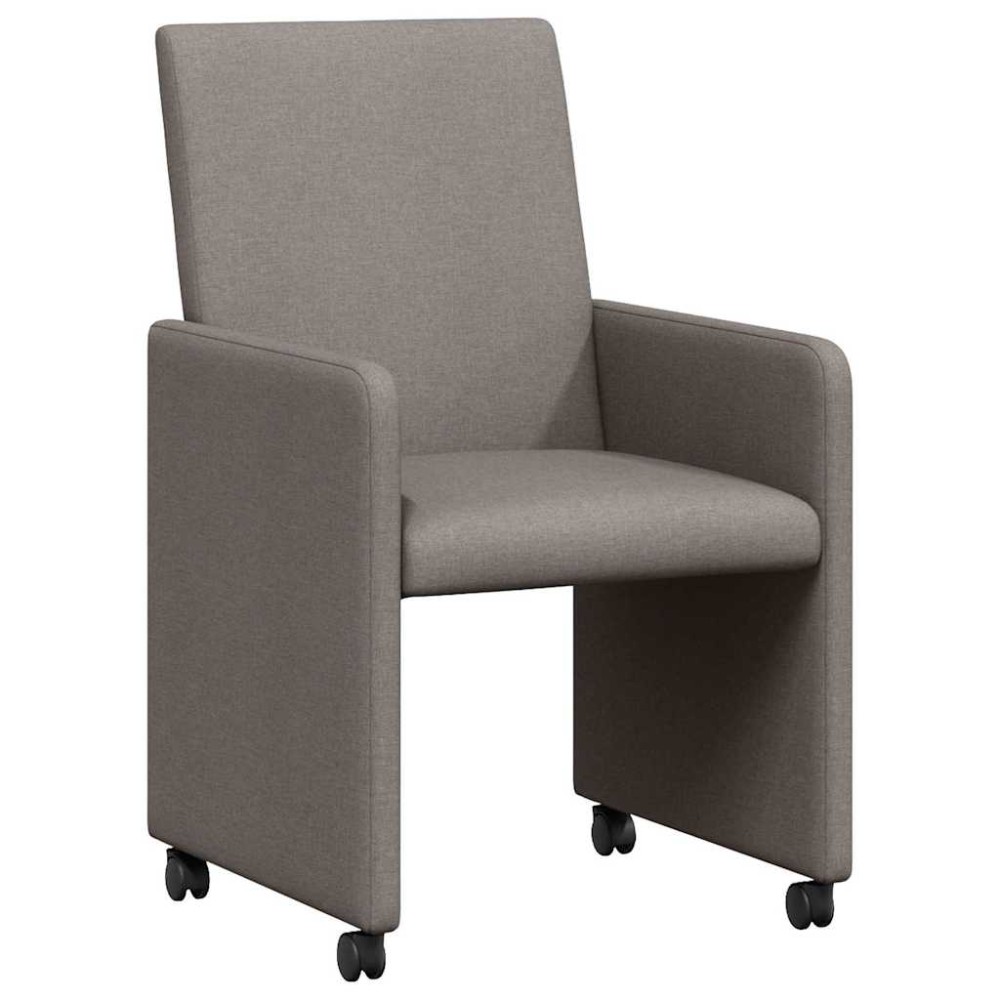 vidaXL Καρέκλες Φαγητού με Ρόδες 2 τμχ. ύφασμα Taupe 57 x 66 x 94 εκ