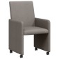 vidaXL Καρέκλες Φαγητού με Ρόδες 2 τμχ. ύφασμα Taupe 57 x 66 x 94 εκ