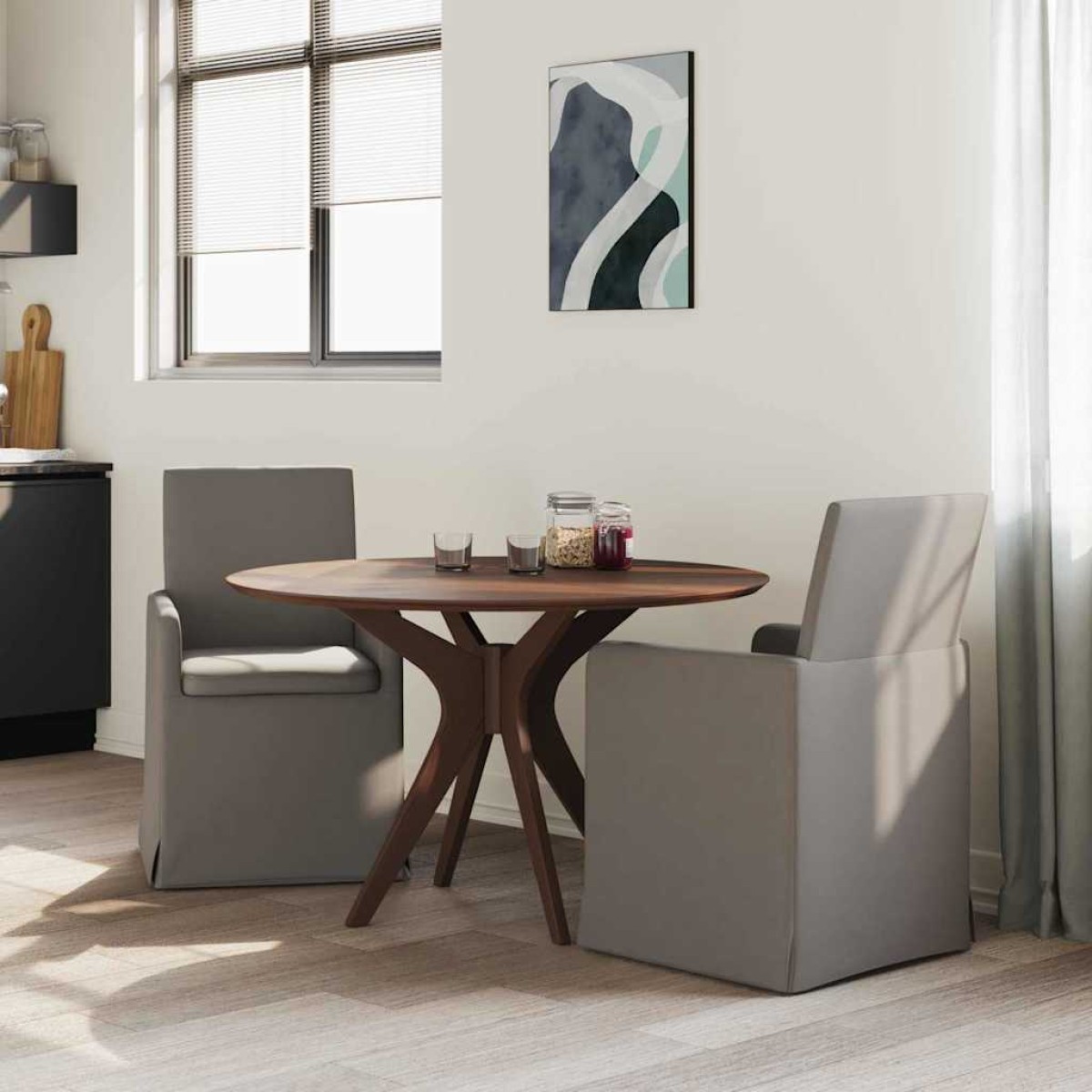 vidaXL Καρέκλες φαγητού 2 τμχ. Λινό Ανοιχτό γκρι 57 x 67 x 95 εκ