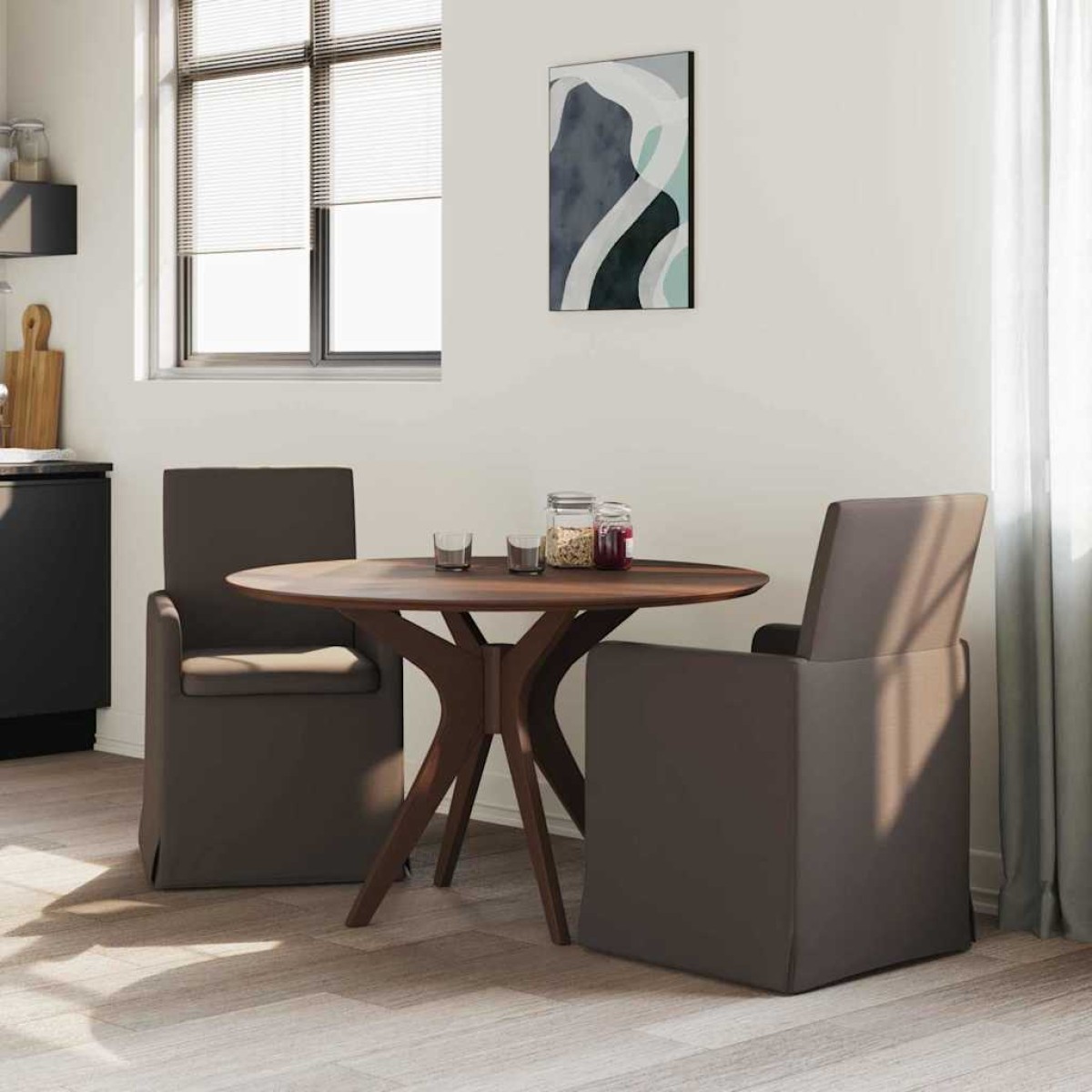 vidaXL Καρέκλες φαγητού 2 τμχ. Λινό Σκούρο γκρι 57 x 67 x 95 εκ