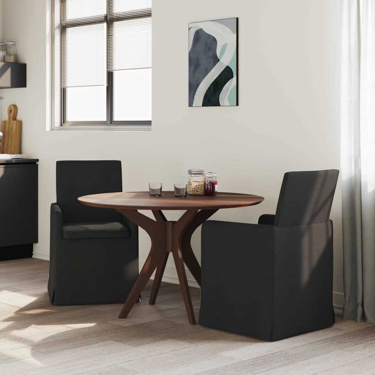 vidaXL Καρέκλες φαγητού 2 τμχ. ύφασμα Μαύρο 57 x 67 x 95 εκ