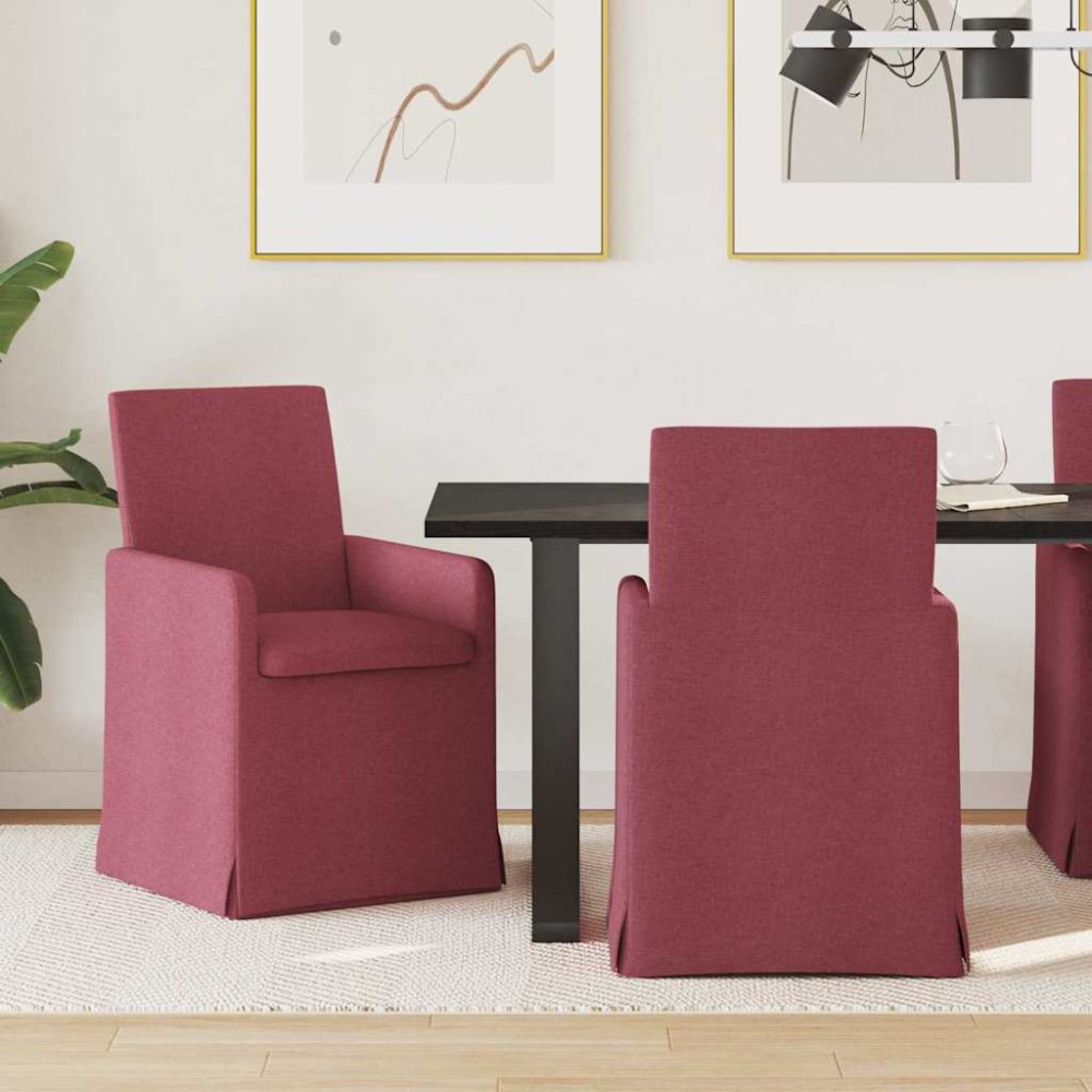 vidaXL Καρέκλες φαγητού 2 τμχ. ύφασμα Μπορντό 57 x 67 x 95 εκ