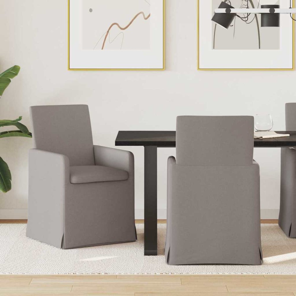 vidaXL Καρέκλες φαγητού 2 τμχ. ύφασμα Taupe 57 x 67 x 95 εκ