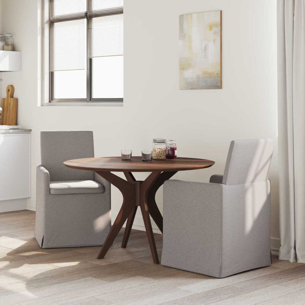 vidaXL Καρέκλες φαγητού 2 τμχ. ύφασμα Taupe 57 x 67 x 95 εκ