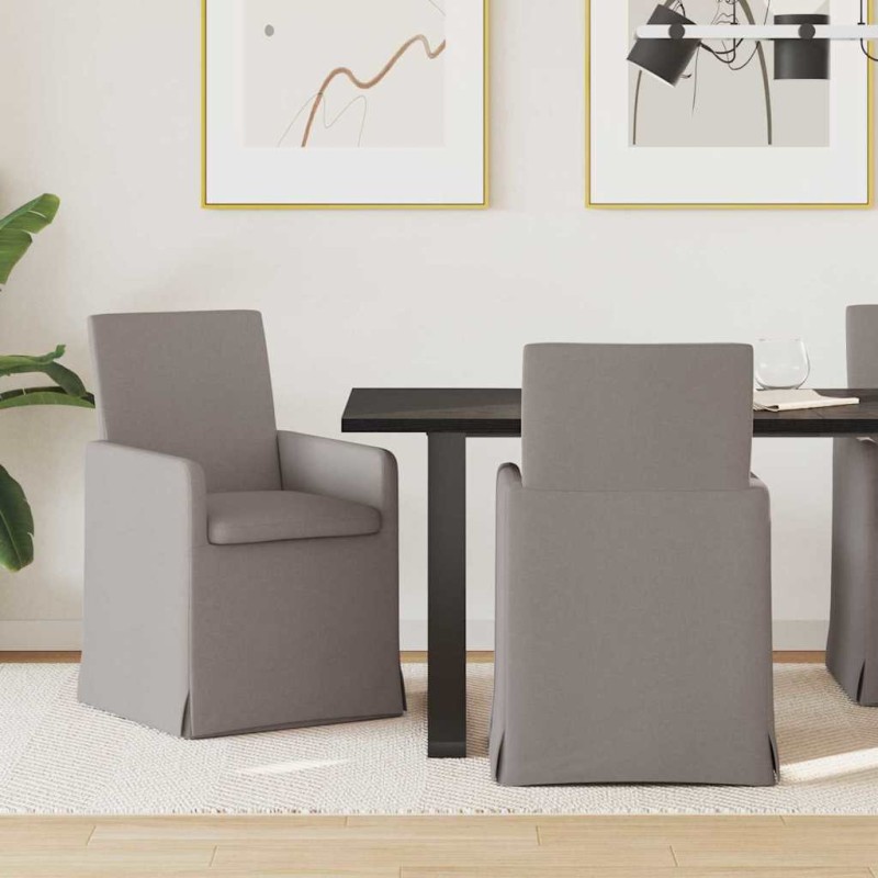 vidaXL Καρέκλες φαγητού 2 τμχ. ύφασμα Taupe 57 x 67 x 95 εκ