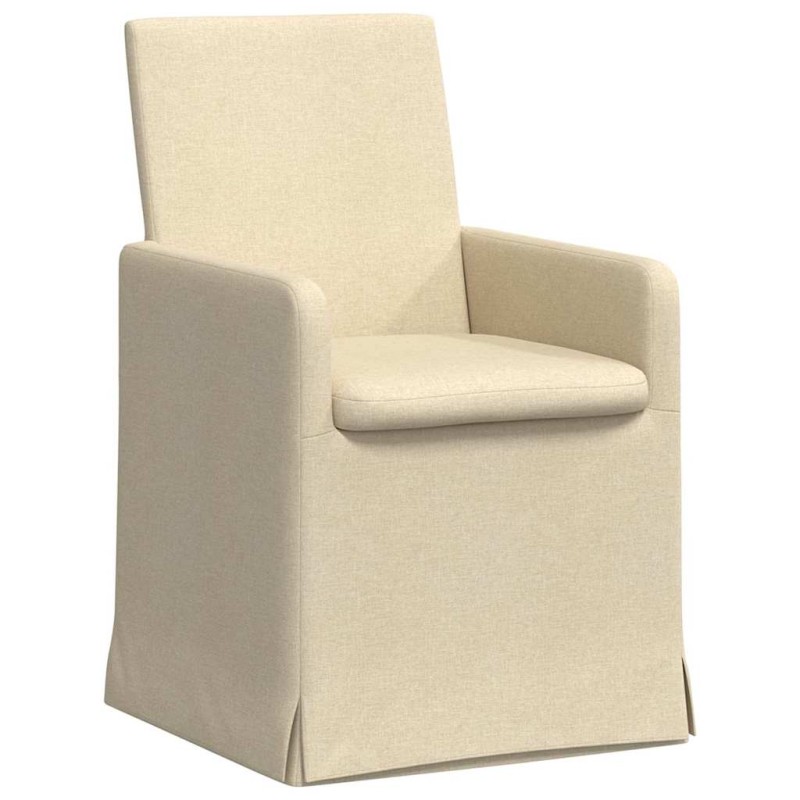 vidaXL Καρέκλες φαγητού 2 τμχ. ύφασμα Κρεμ 57 x 67 x 95 εκ