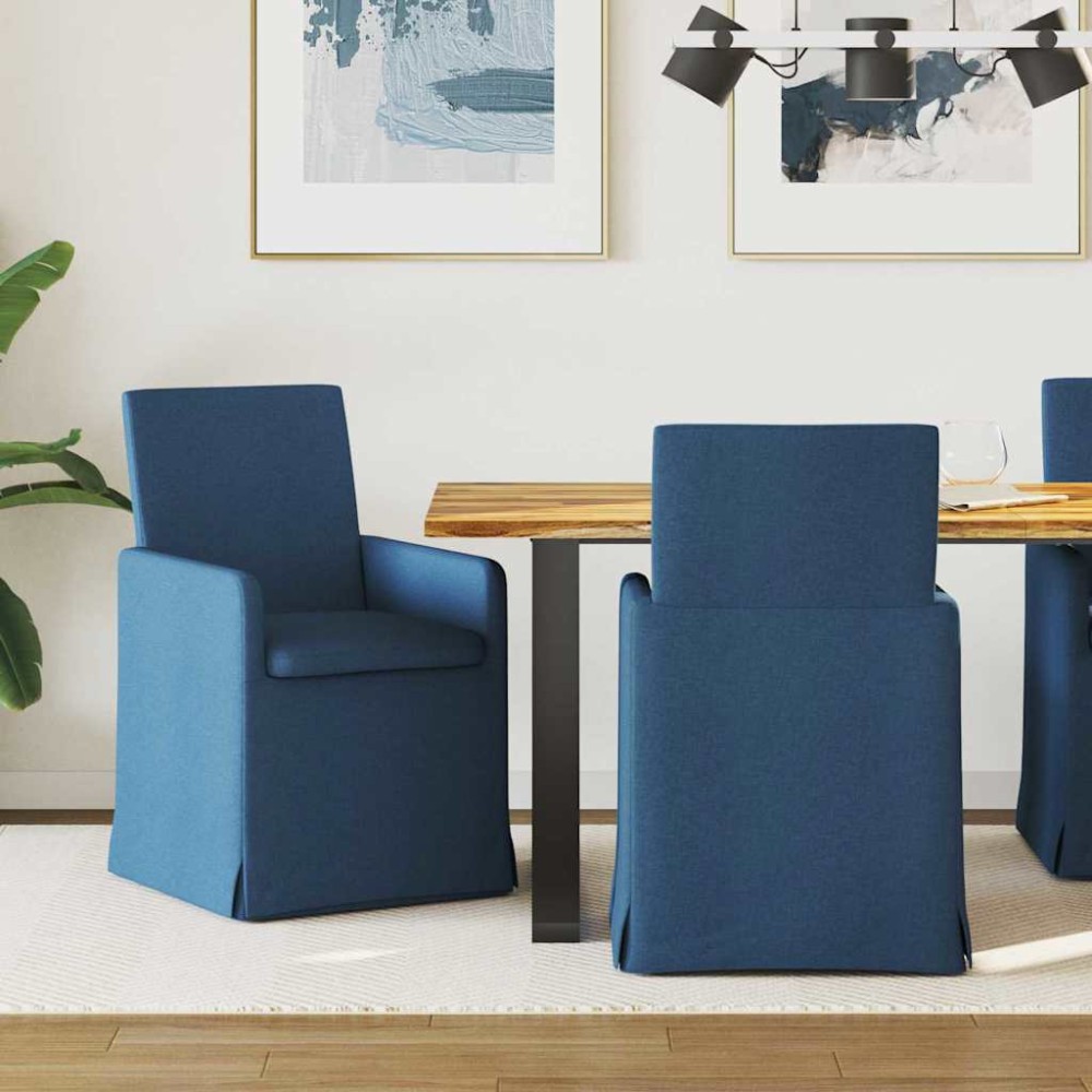 vidaXL Καρέκλες φαγητού 2 τμχ. ύφασμα Μπλε 57 x 67 x 95 εκ