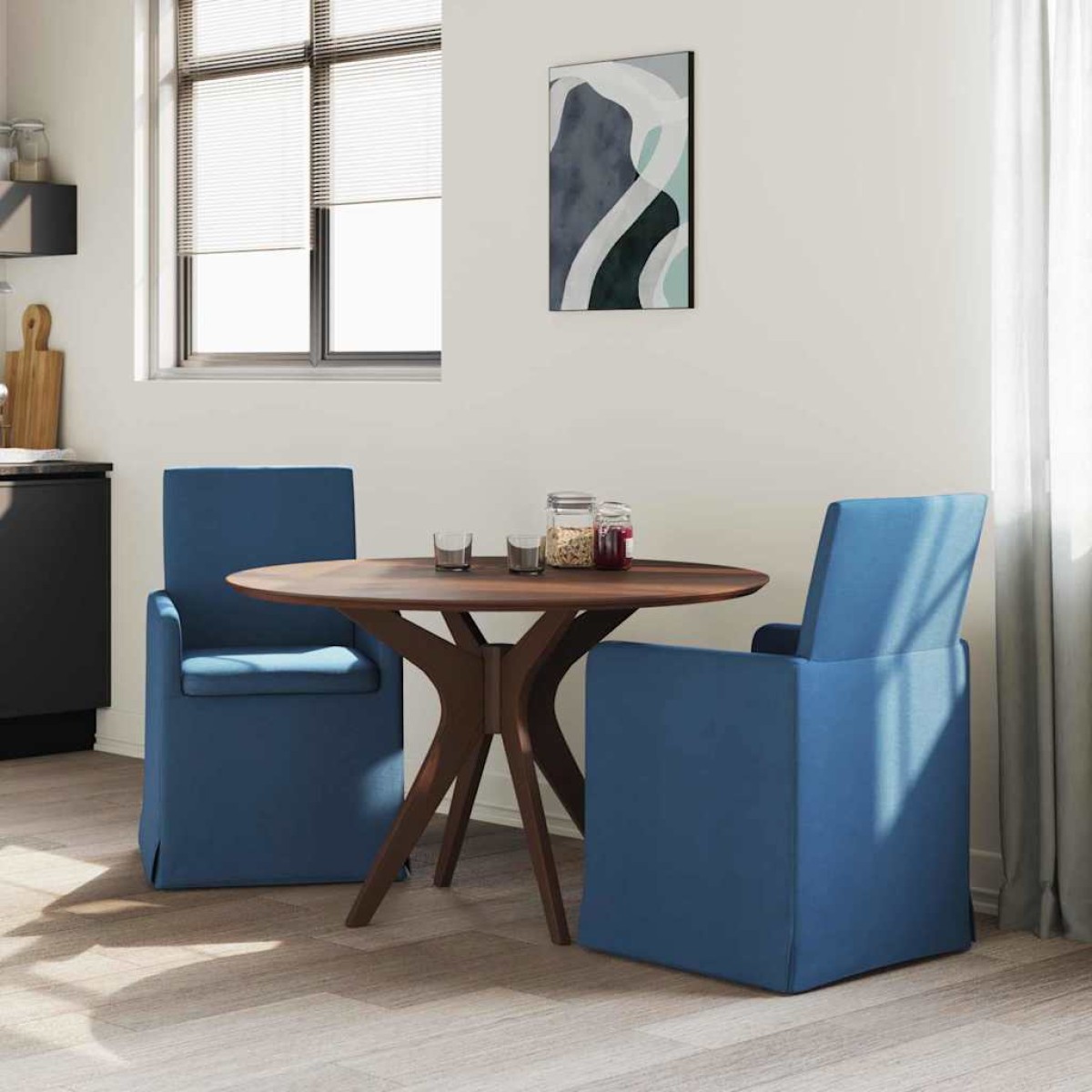 vidaXL Καρέκλες φαγητού 2 τμχ. ύφασμα Μπλε 57 x 67 x 95 εκ