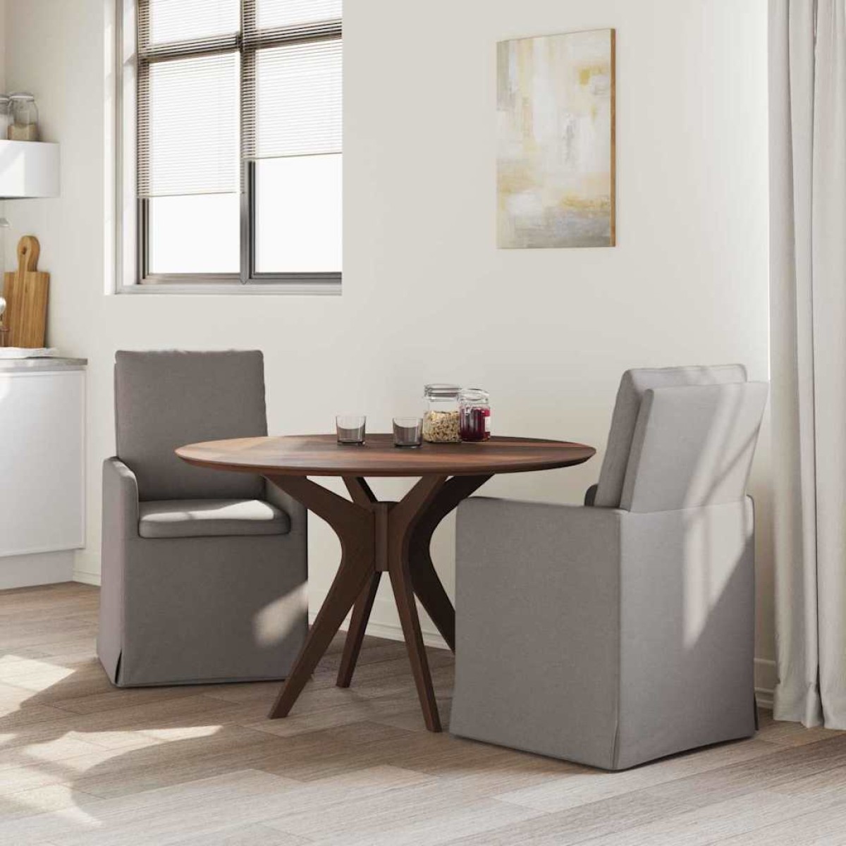 vidaXL Καρέκλες φαγητού 2 τμχ. ύφασμα Taupe 57 x 67 x 98 εκ