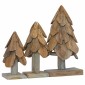 vidaXL Χριστουγεννιάτικο Δέντρο 3 τμχ. Καφέ 40 cm Μασίφ ξύλο teak