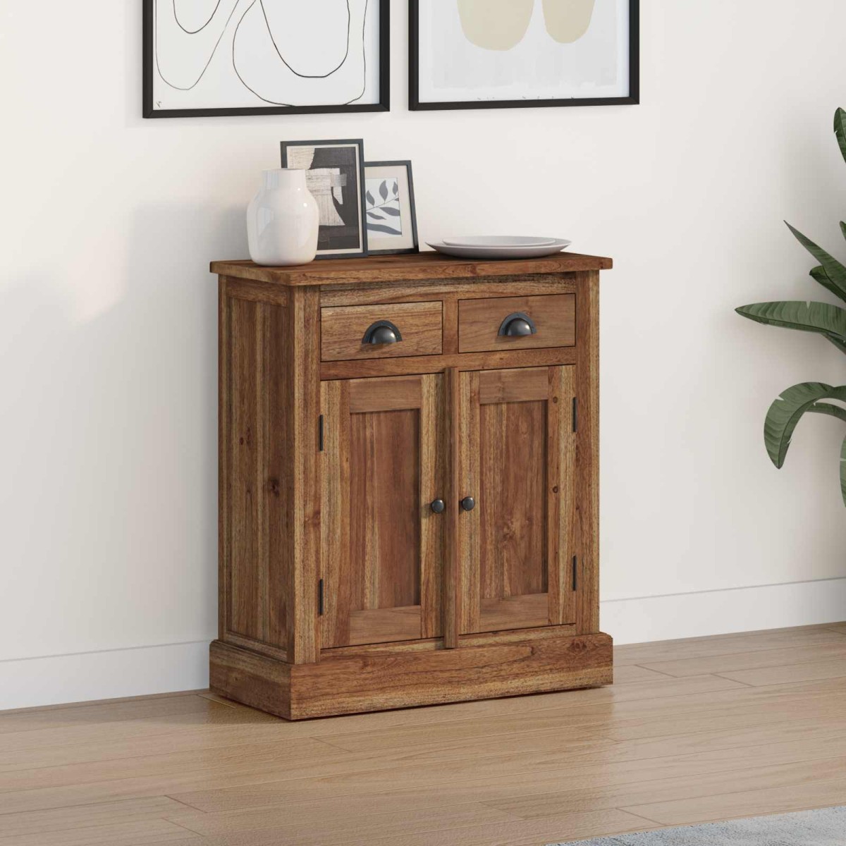 vidaXL Ντουλάπι αποθήκευσης Φυσικό 65 x 30 x 75 cm Στερεό Ξύλο Τίκ