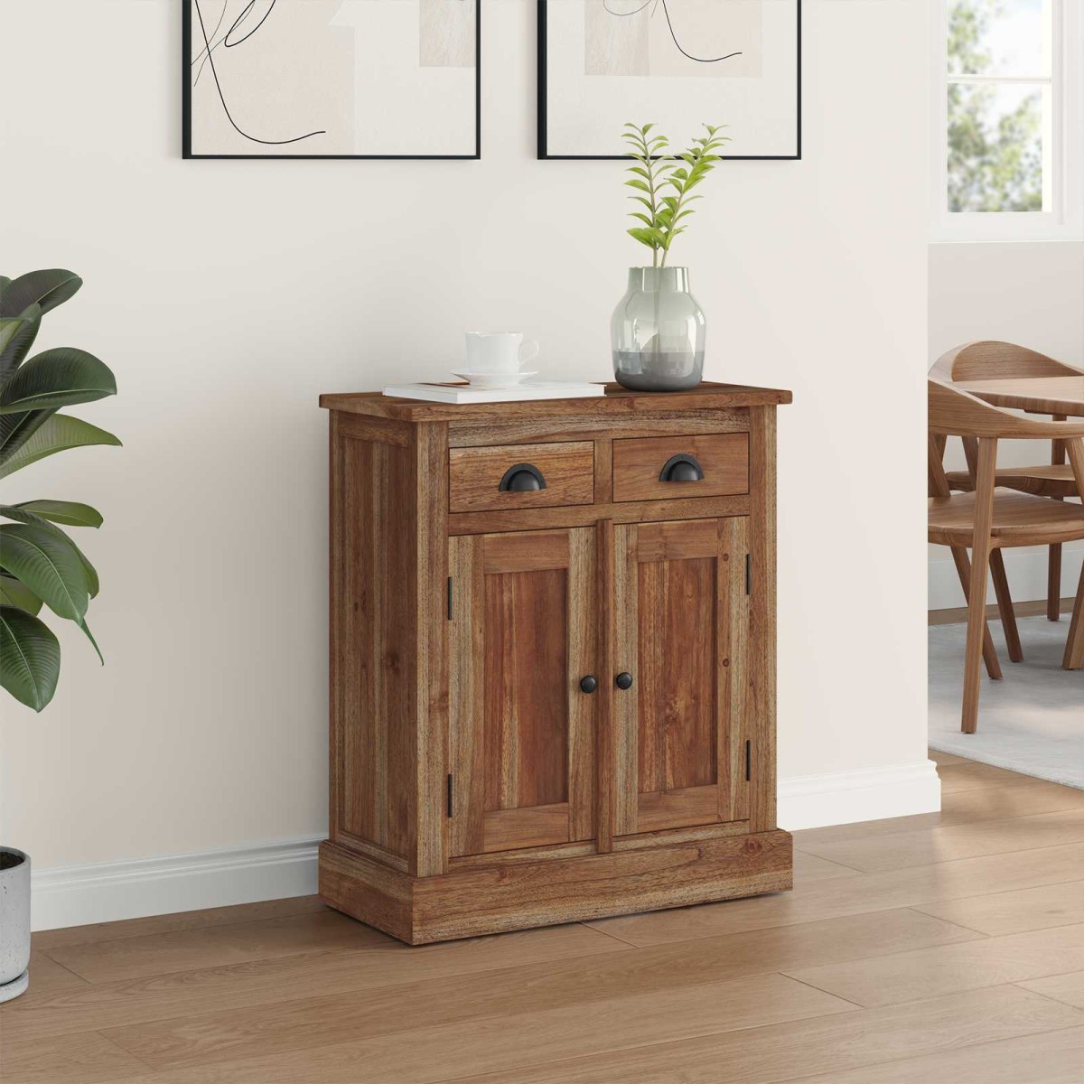 vidaXL Ντουλάπι αποθήκευσης Φυσικό 65 x 30 x 75 cm Στερεό Ξύλο Τίκ