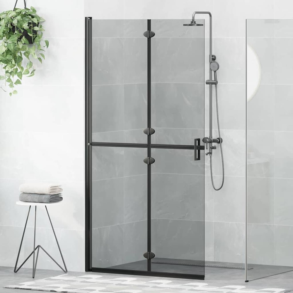 vidaXL Τοίχος Walk-In Ντους Μαύρο 100 x 6,5 x 190 εκ.