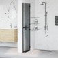 vidaXL Τοίχος Walk-In Ντους Μαύρο 100 x 6,5 x 190 εκ.