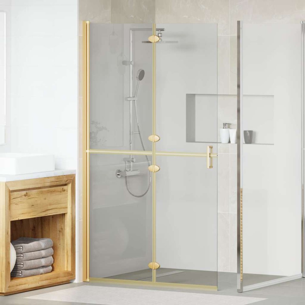 vidaXL Τοίχος Walk-In Ντους Χρυσό 110 x 6,5 x 190 εκ.