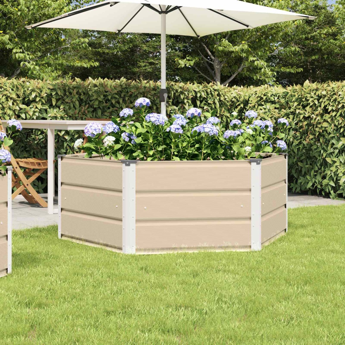 vidaXL Γλάστρα Ελεφαντόδοντο 129 x 129 x 45 cm Ατσάλι