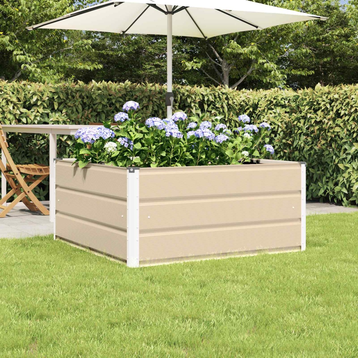vidaXL Γλάστρα Ελεφαντόδοντο 100 x 100 x 45 cm Ατσάλι