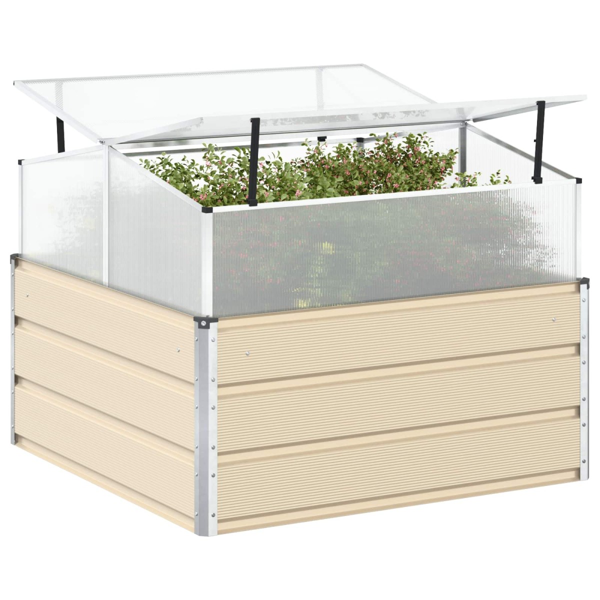 vidaXL Γλάστρα Ελεφαντόδοντο 100 x 100 x 77 cm Επικαλυμμένος Χάλυβας