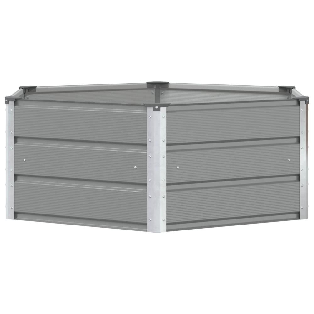 vidaXL Γλάστρα Ανοιχτό γκρι 129 x 129 x 45 cm Ατσάλι