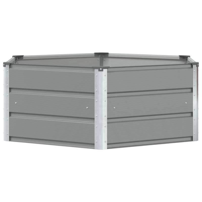 vidaXL Γλάστρα Ανοιχτό γκρι 129 x 129 x 45 cm Ατσάλι