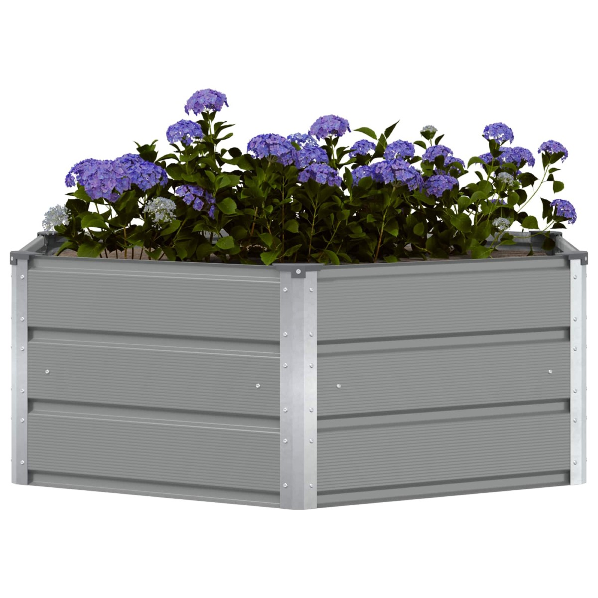 vidaXL Γλάστρα Ανοιχτό γκρι 129 x 129 x 45 cm Ατσάλι