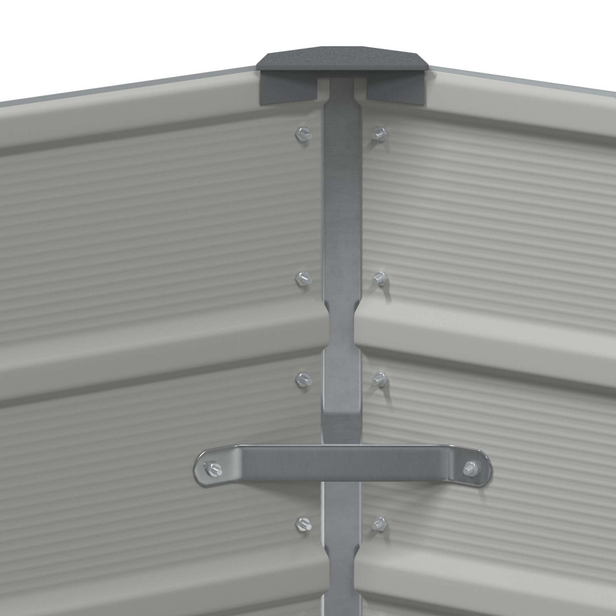 vidaXL Γλάστρα Ανοιχτό γκρι 129 x 129 x 45 cm Ατσάλι
