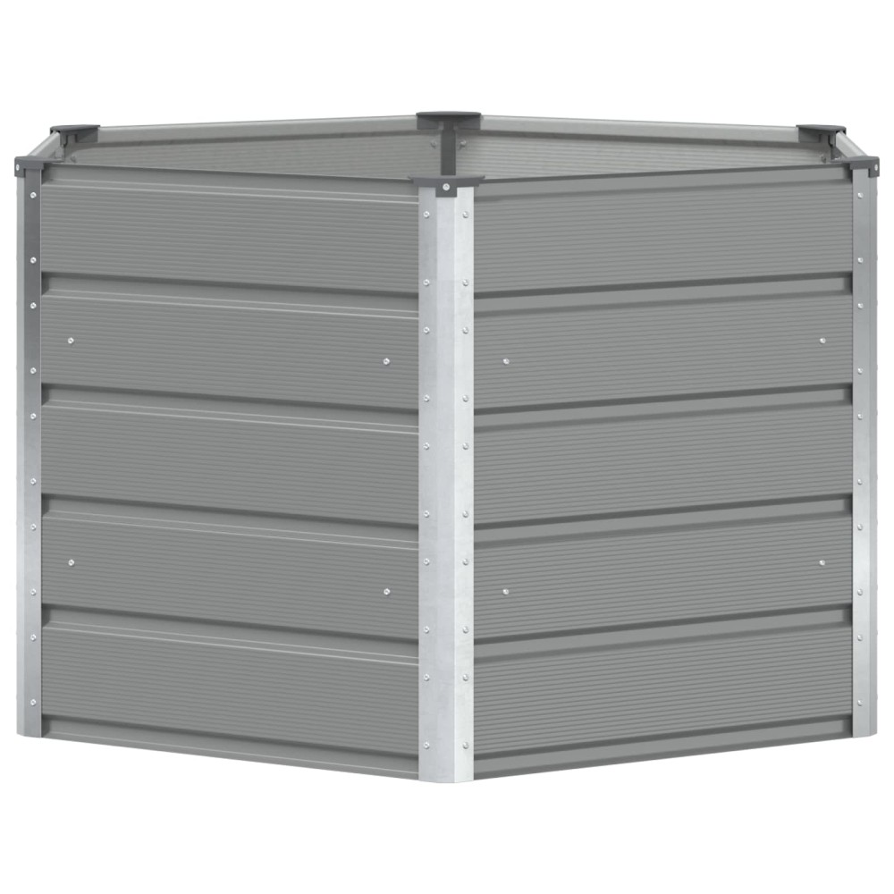 vidaXL Γλάστρα Ανοιχτό γκρι 129 x 129 x 75 εκ Ατσάλι