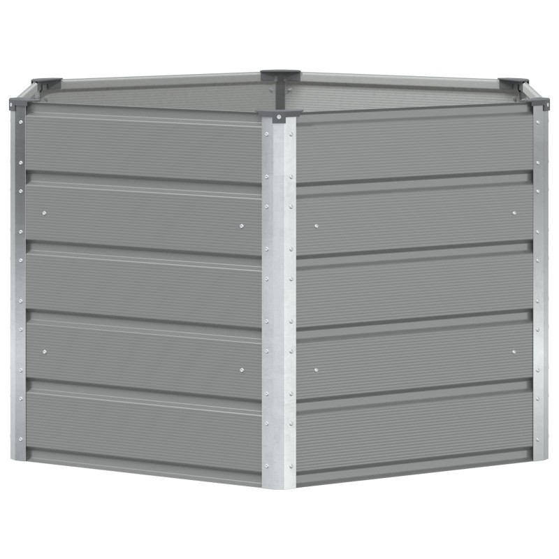 vidaXL Γλάστρα Ανοιχτό γκρι 129 x 129 x 75 εκ Ατσάλι