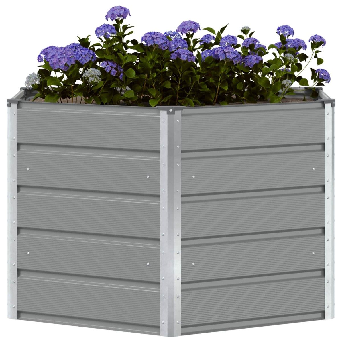 vidaXL Γλάστρα Ανοιχτό γκρι 129 x 129 x 75 εκ Ατσάλι