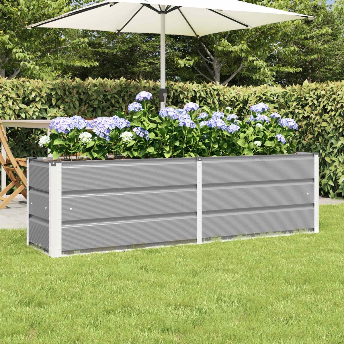 vidaXL Γλάστρα Ανοιχτό γκρι 160 x 40 x 45 cm Ατσάλι