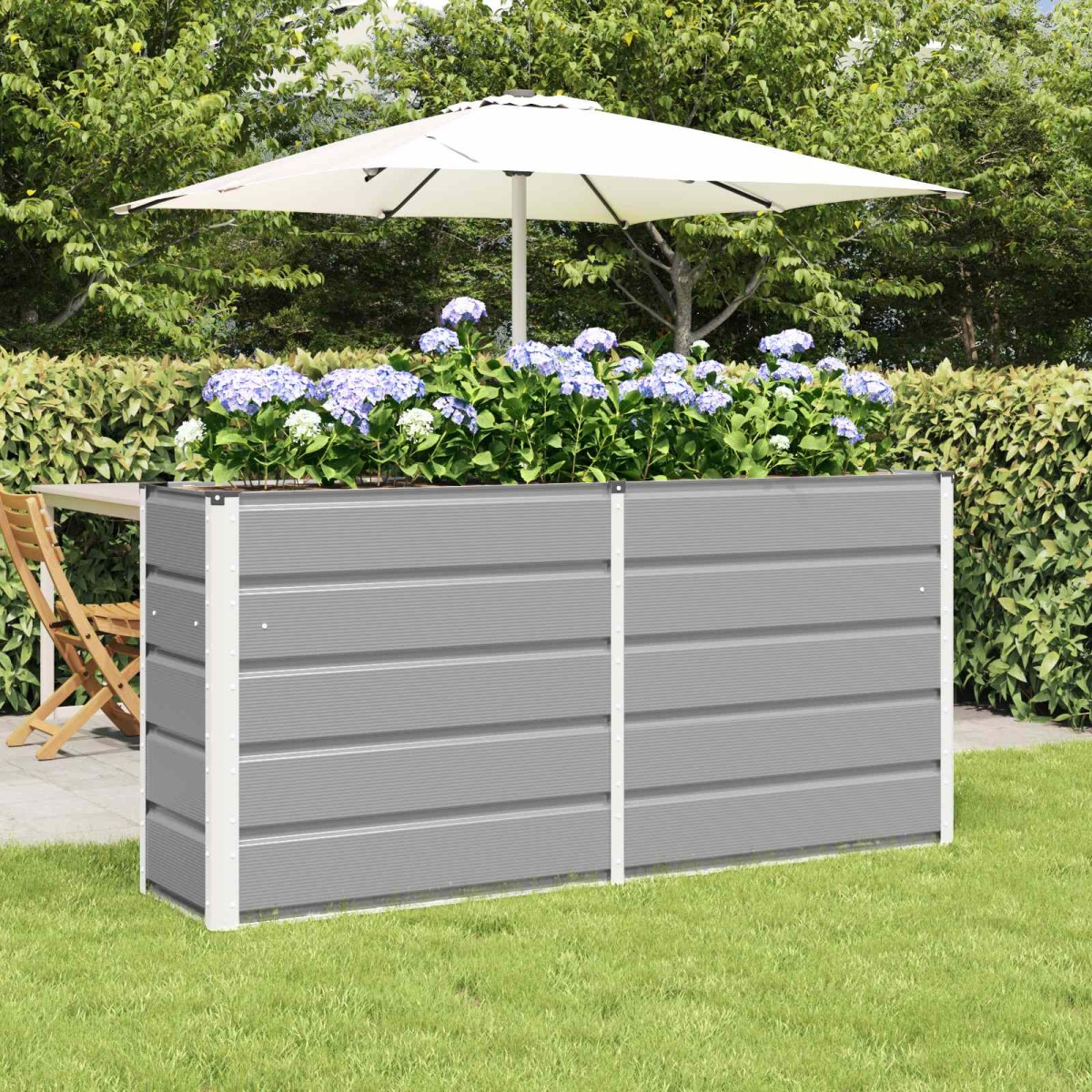 vidaXL Γλάστρα Ανοιχτό γκρι 160 x 40 x 75 εκ. Ατσάλι