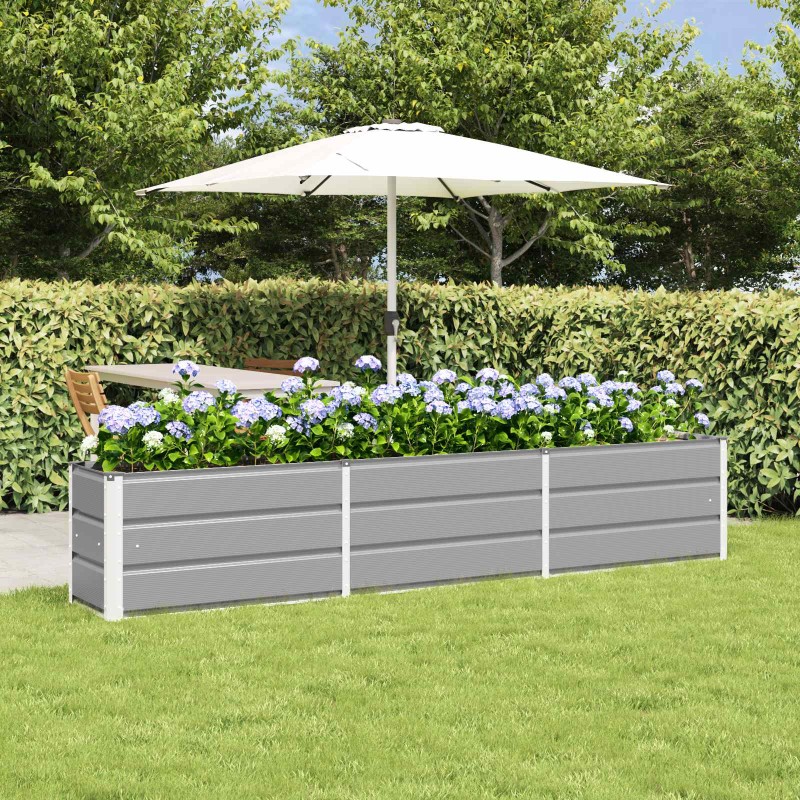 vidaXL Γλάστρα Ανοιχτό γκρι 240 x 40 x 45 cm Ατσάλι