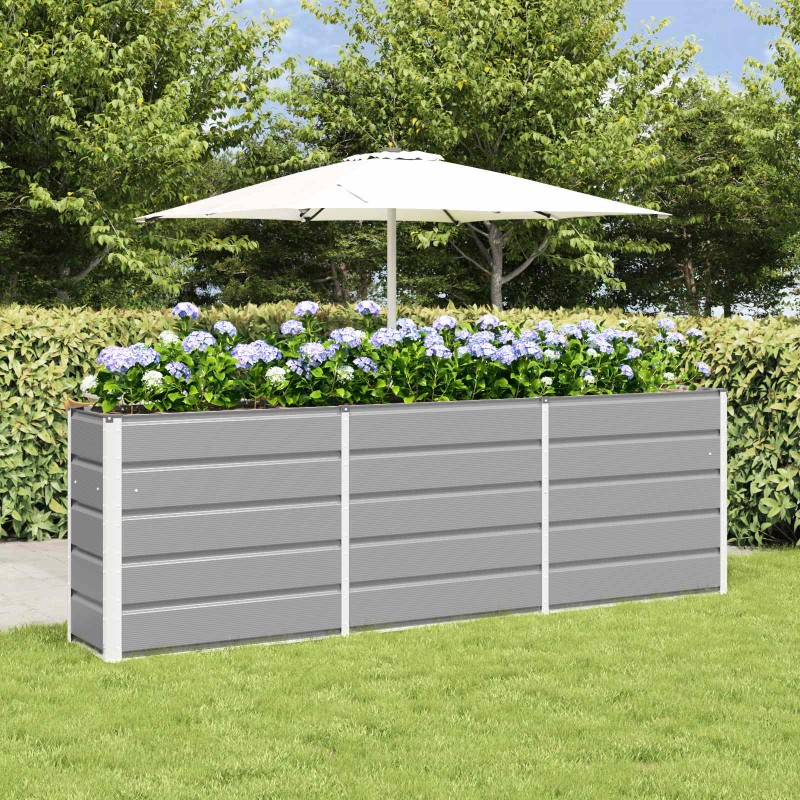 vidaXL Γλάστρα Ανοιχτό γκρι 240 x 40 x 75 εκ. Ατσάλι