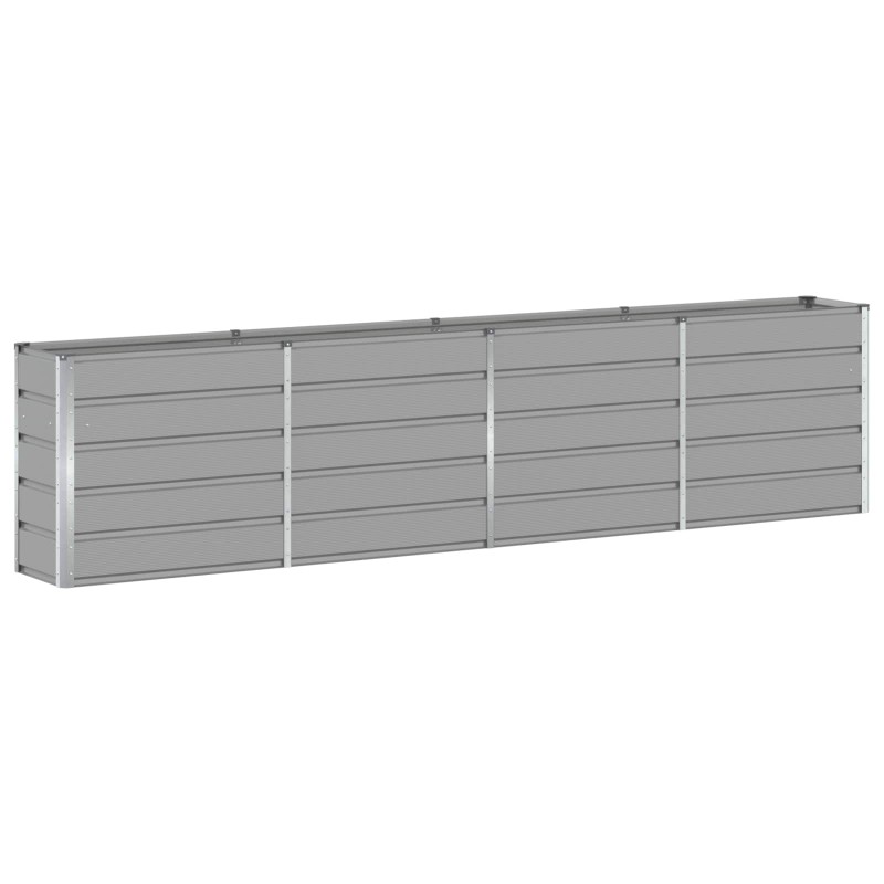 vidaXL Γλάστρα Ανοιχτό γκρι 320 x 40 x 75 εκ. Ατσάλι