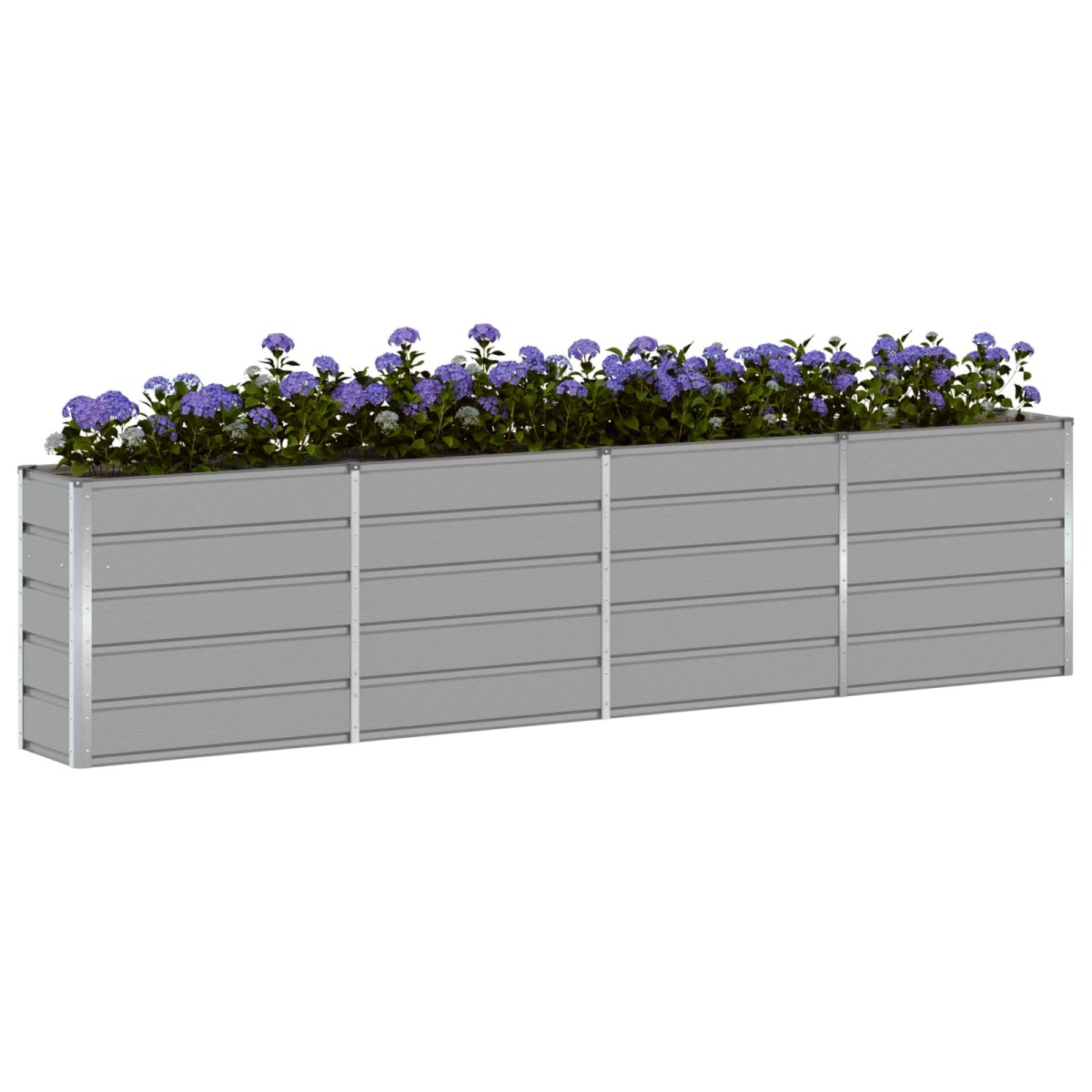 vidaXL Γλάστρα Ανοιχτό γκρι 320 x 40 x 75 εκ. Ατσάλι