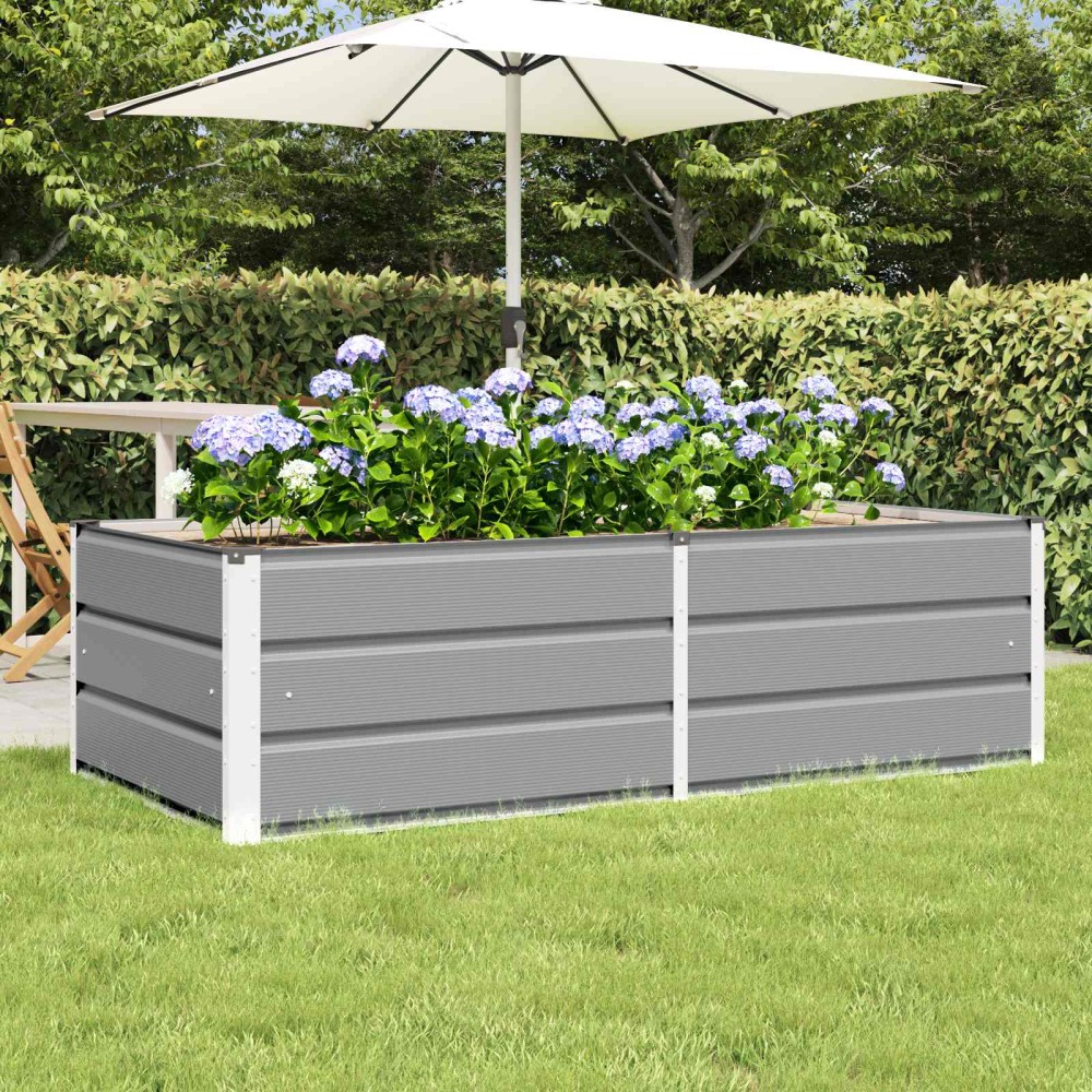 vidaXL Γλάστρα Ανοιχτό γκρι 160 x 80 x 45 cm Ατσάλι