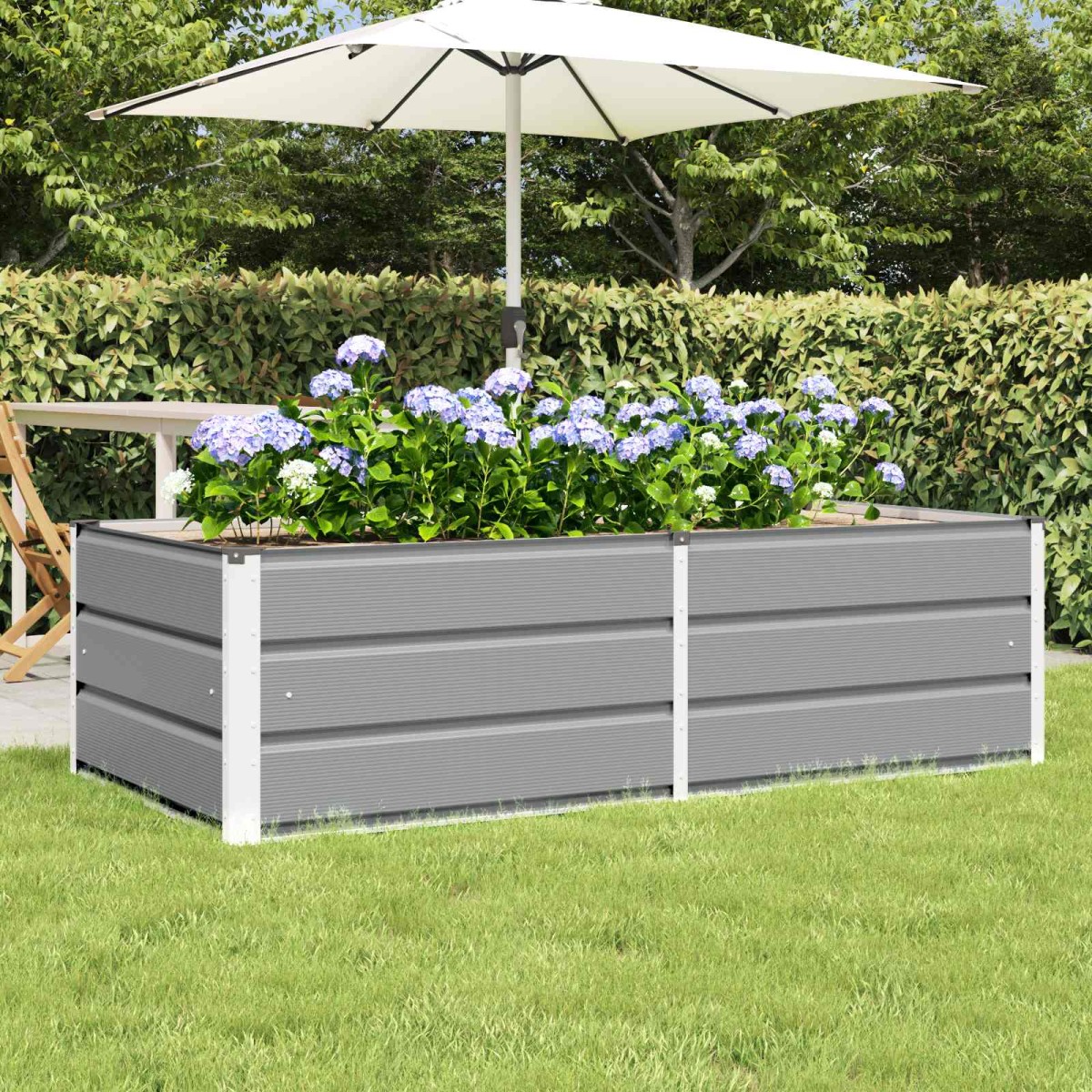 vidaXL Γλάστρα Ανοιχτό γκρι 160 x 80 x 45 cm Ατσάλι