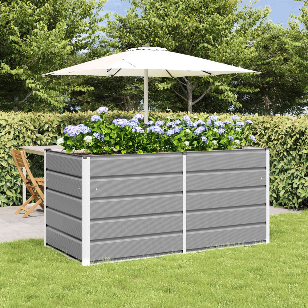 vidaXL Γλάστρα Ανοιχτό γκρι 160 x 80 x 75 cm Ατσάλι