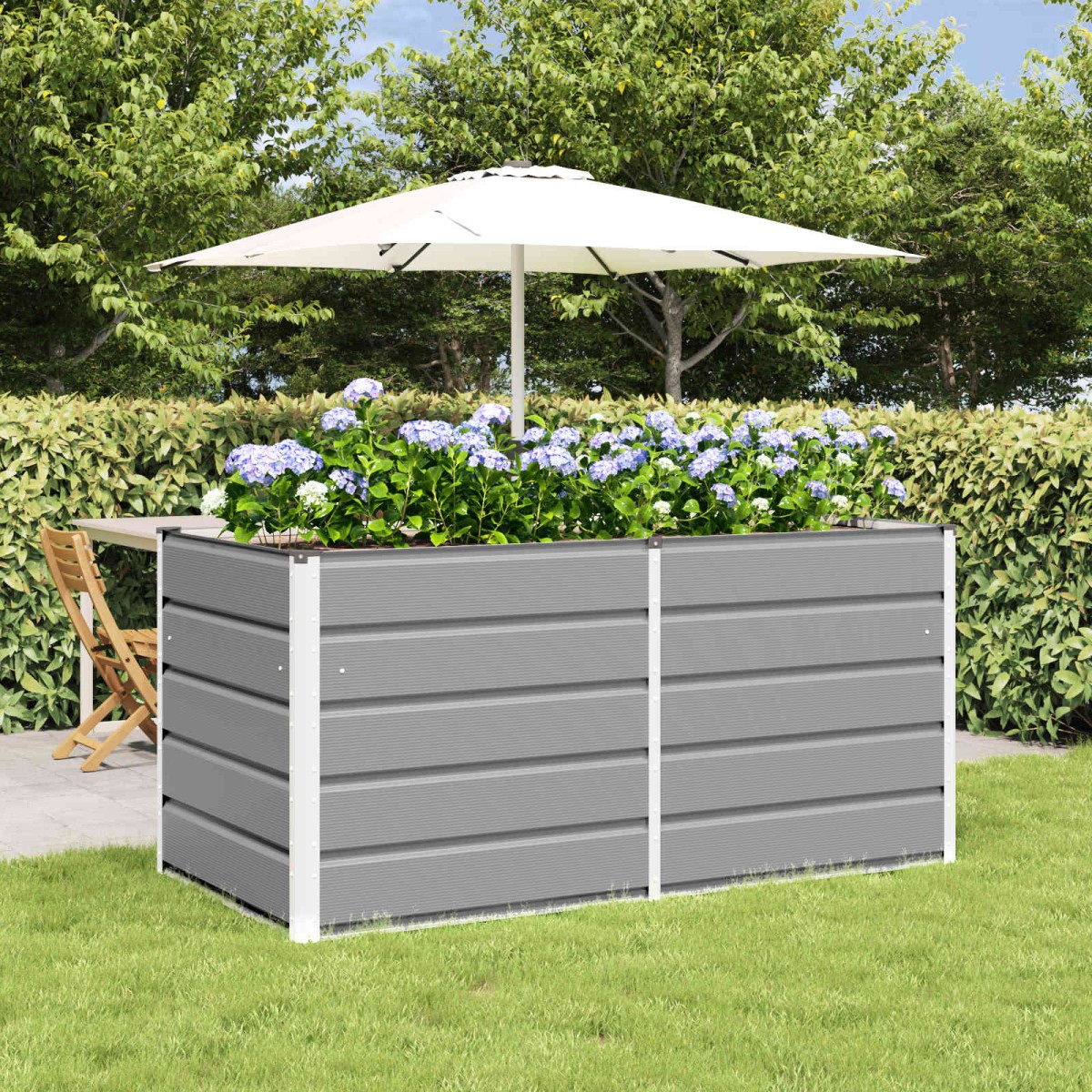 vidaXL Γλάστρα Ανοιχτό γκρι 160 x 80 x 75 cm Ατσάλι
