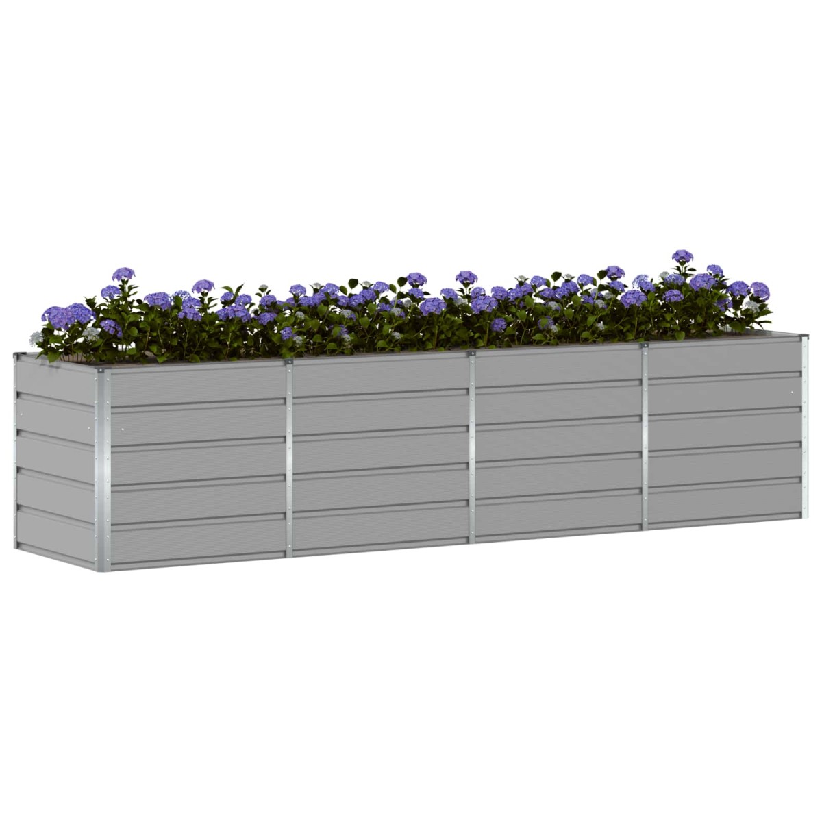 vidaXL Γλάστρα Ανοιχτό γκρι 320 x 80 x 75 εκ. Ατσάλι