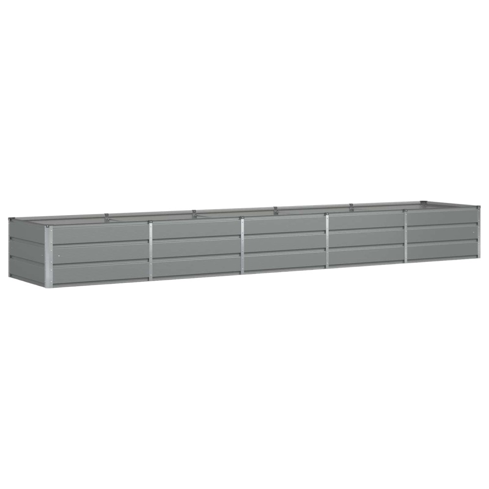 vidaXL Γλάστρα Ανοιχτό γκρι 400 x 80 x 45 cm Ατσάλι