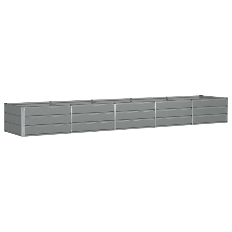 vidaXL Γλάστρα Ανοιχτό γκρι 400 x 80 x 45 cm Ατσάλι