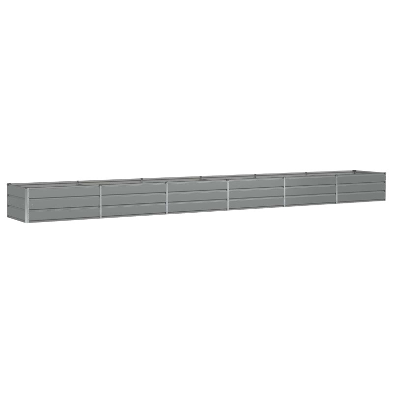 vidaXL Γλάστρα Ανοιχτό γκρι 600 x 80 x 45 cm Ατσάλι