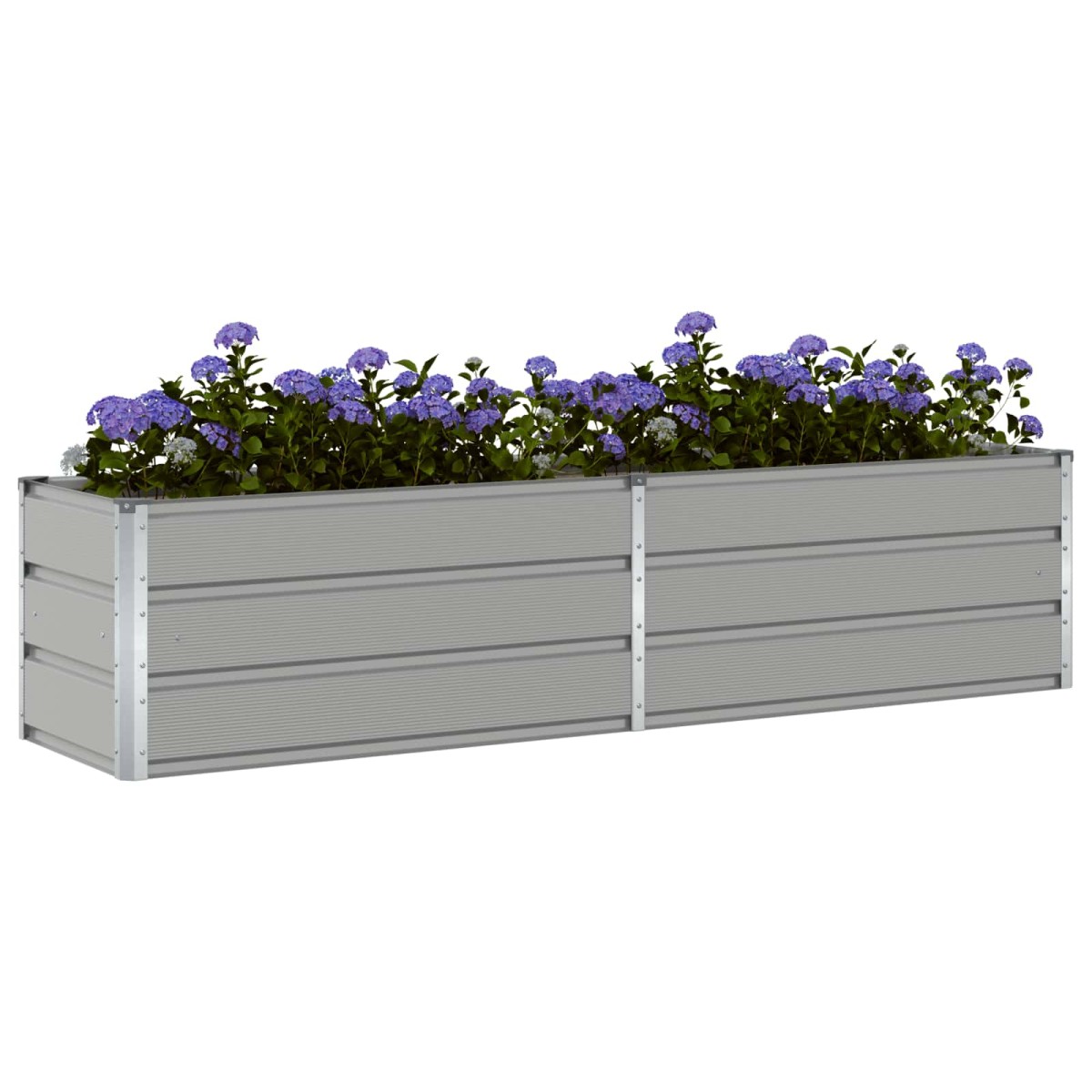 vidaXL Γλάστρα Ανοιχτό γκρι 195 x 50 x 45 εκ Επικαλυμμένος Χάλυβας