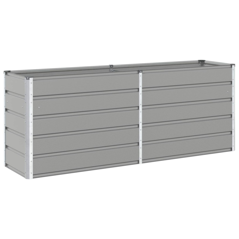 vidaXL Γλάστρα Ανοιχτό γκρι 195 x 50 x 75 εκ Επικαλυμμένος Χάλυβας