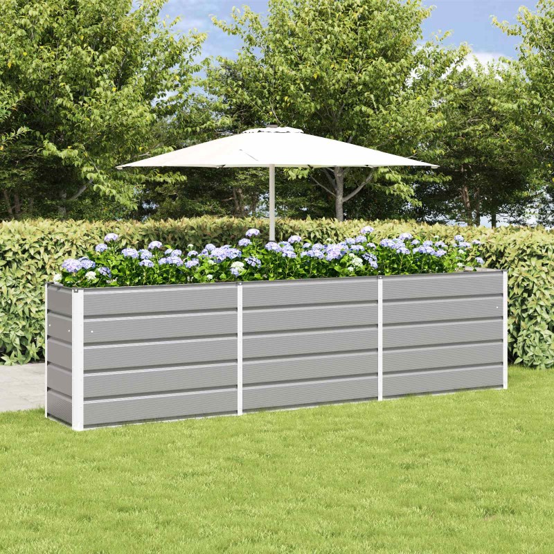 vidaXL Γλάστρα Ανοιχτό γκρι 290 x 50 x 75 εκ Επικαλυμμένος Χάλυβας
